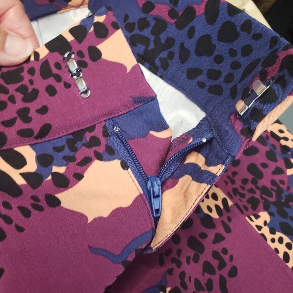 Bold & Beautiful D'iyanu Purple African Print Pant Suit womens M Wrap Blazer - Picture 12 of 12